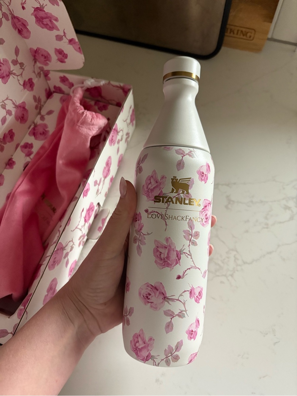 LoveShackFancy x Stanley 20oz Allday Slim Bottle RibbonRosa NWT LIMITED EDITION